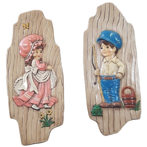 1970s Kitsch Handpainted Ceramic Wall Decor - Picture 1 of 9
